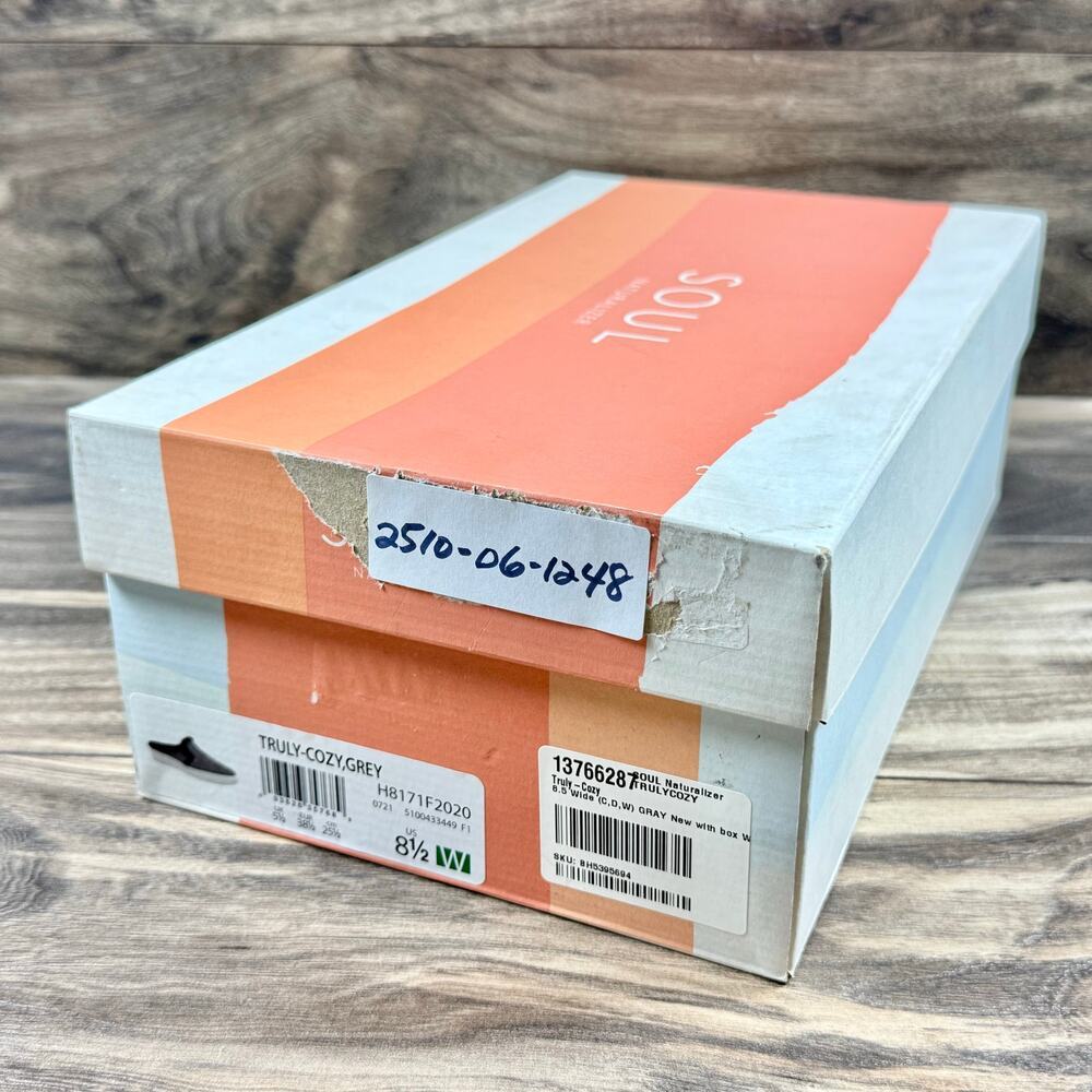 NIB SOUL Naturalizer 8.5W Truly Cozy Faux Fur Lined Comfort Sneaker Clog Grey - Picture 11 of 11